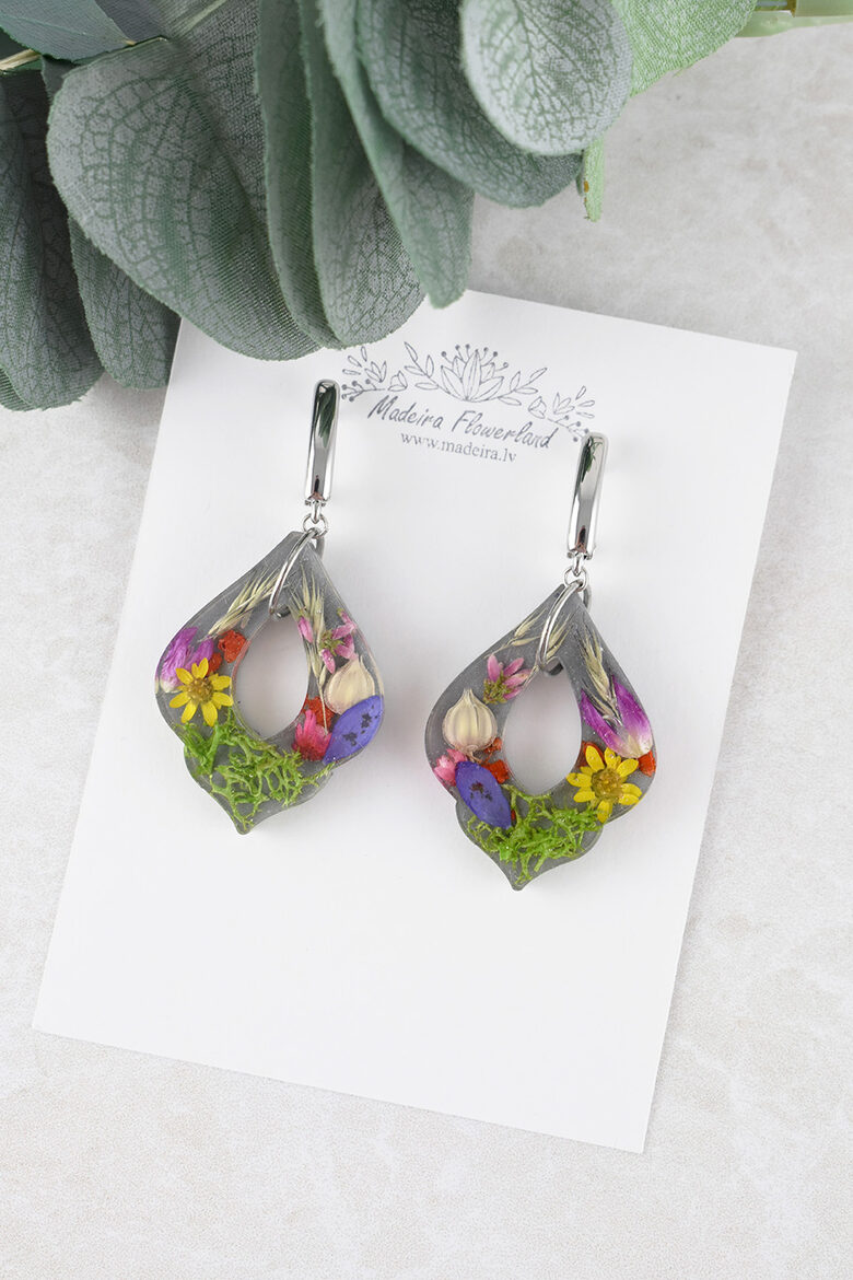 Gray designer earrings