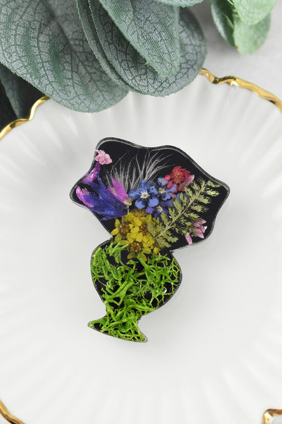 Brooch Vase with Flowers