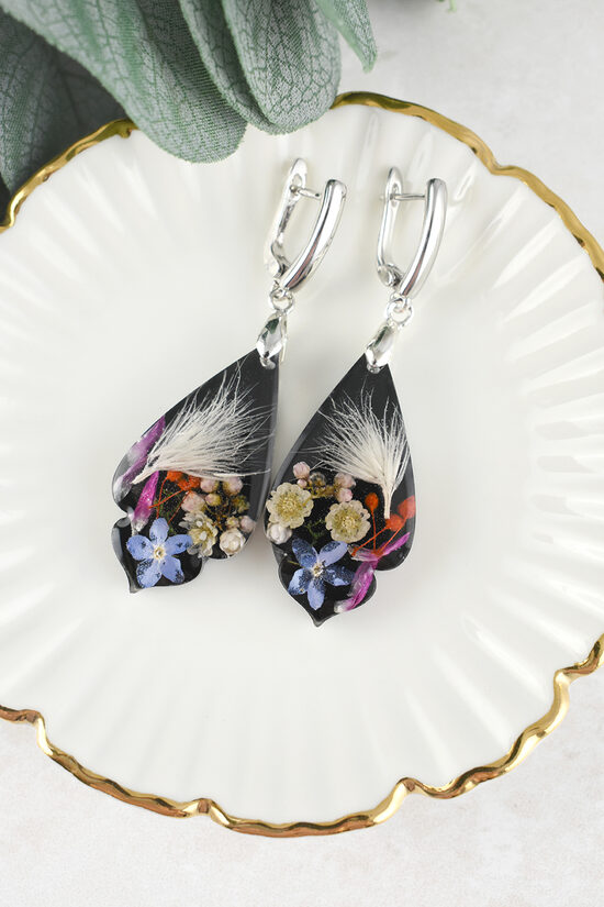 Dried flowers earrings