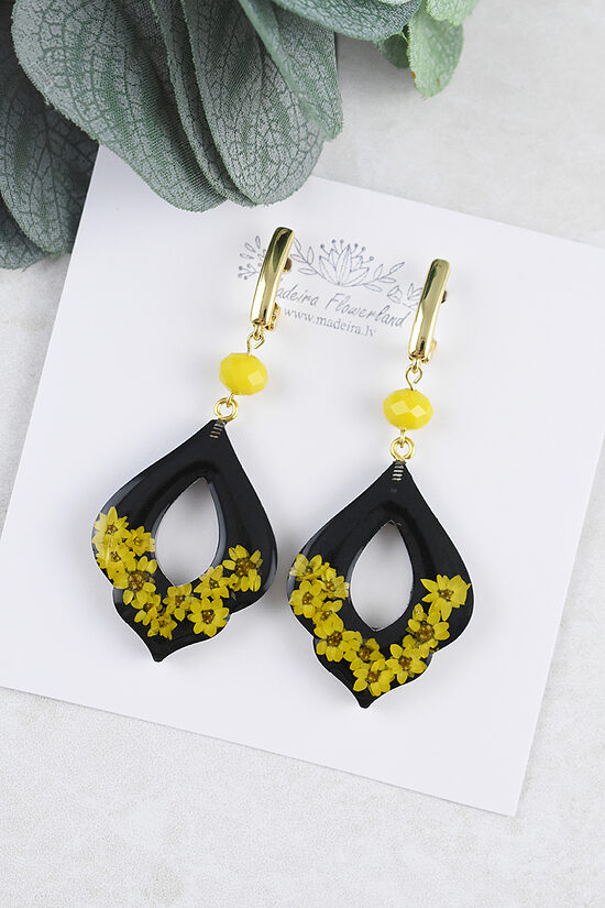 Yellow flower earrings