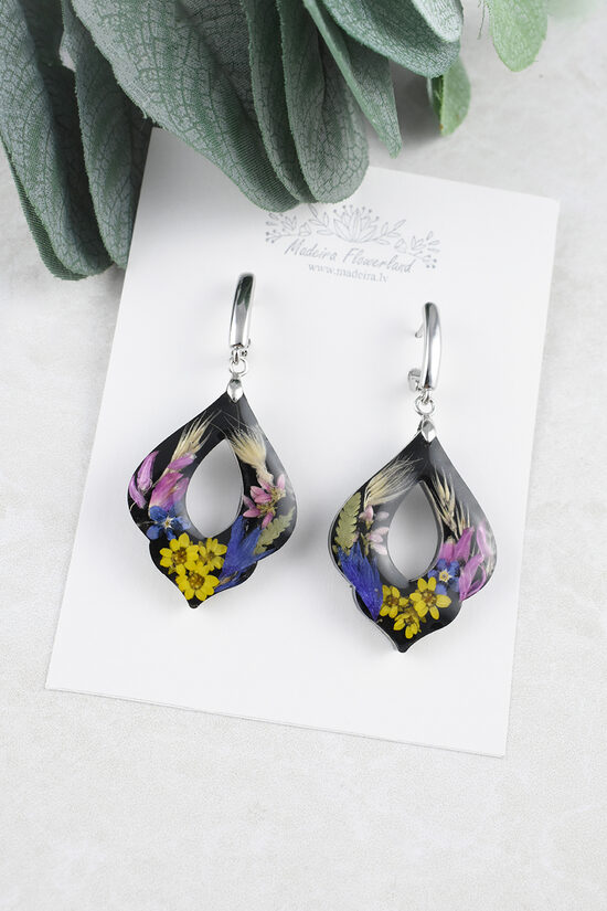 Melni dizaina auskari