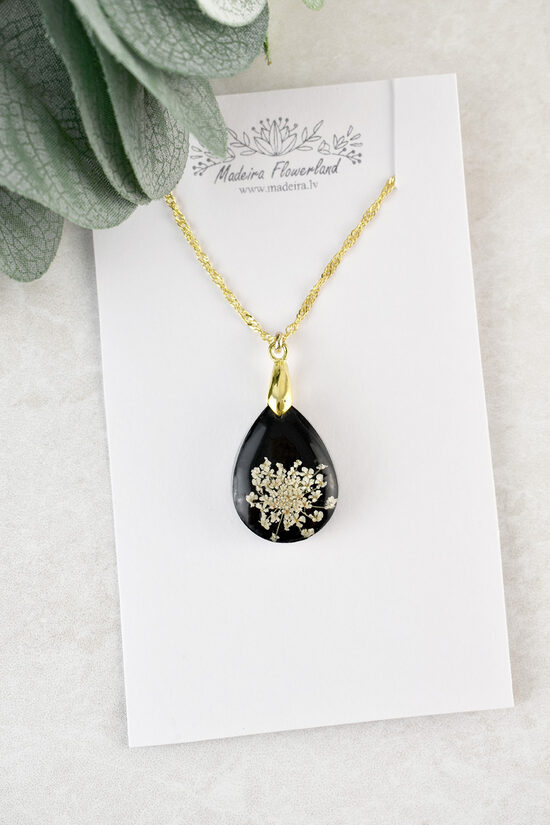 Melns kulons ar baltu ziediņu