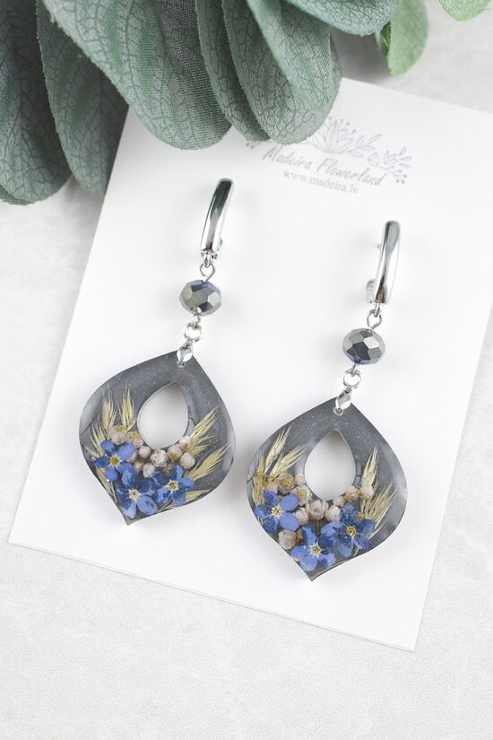 Grey trendy earrings