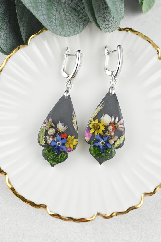 Eleganti ziedu auskari