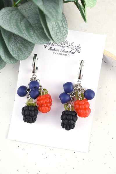 Polimērmāla auskari ar ogām