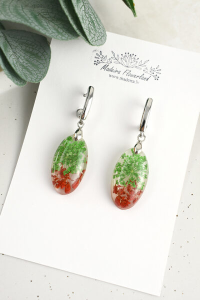 Koši auskari ar īstiem ziediem