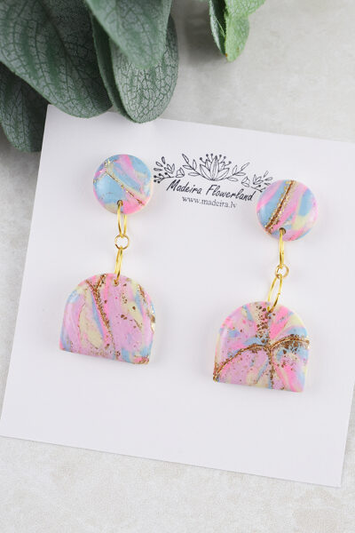 Rozā auskari no polimērmāla