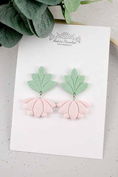 Rozā / Mint krāsas auskari